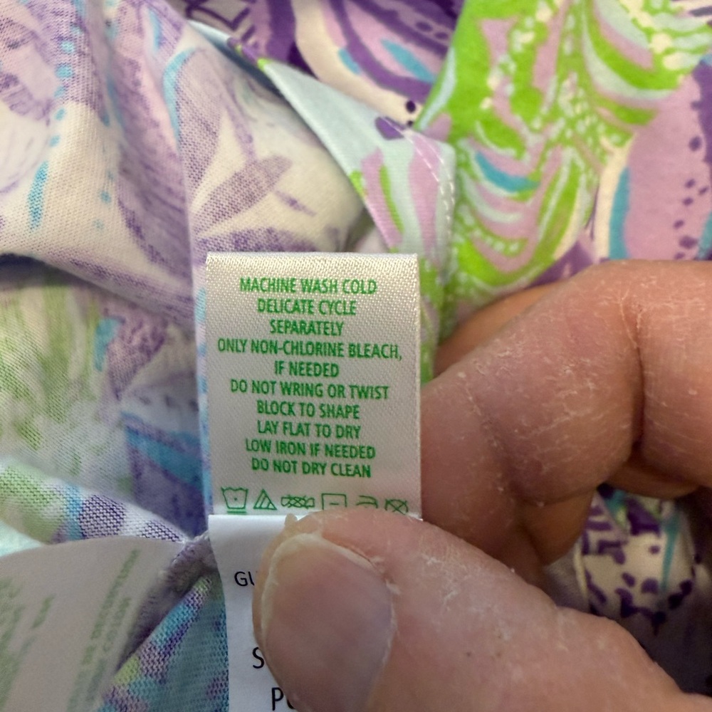 Lilly Pulitzer The Cody Mini Dress Purple Floral Print 100% Cotton NWT XL - Picture 12 of 13